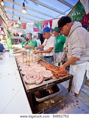 NEW YORK, NY - SEPT 22: Little Italy on Mulberry St. during the Feast Of San Gennaro on September 22, 2013 in New York City.