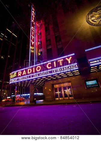 NEW YORK, USA - JUNE 28th 2014: Radio City Music Hall in Rockefeller Center is home of the Rockettes and the famous Christmas Spectacular