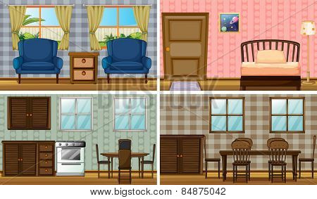 Four rooms in the house