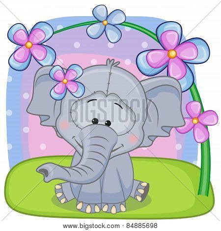Elephant With Flowers