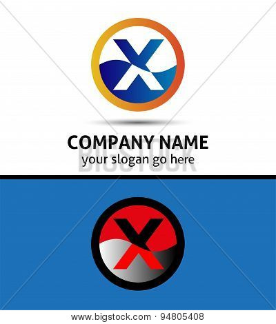 Letter X logo symbol design template elements