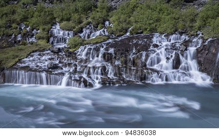 Hraunfossar Waterfall