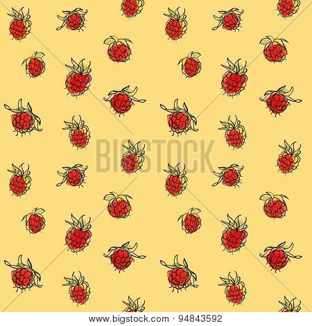 Raspberry seamless pattern.