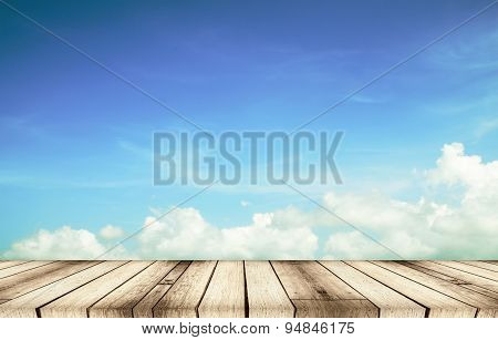 Sky And Wood Floor, Background