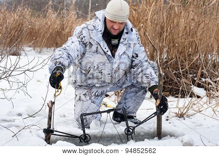 Hunter Putting A Trap