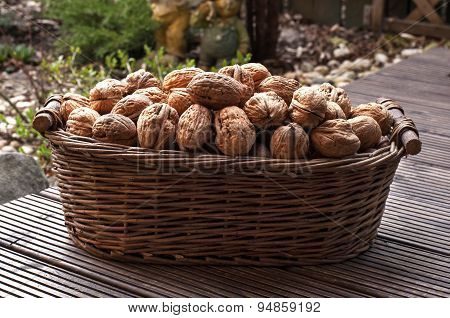 Walnuts in a basket
