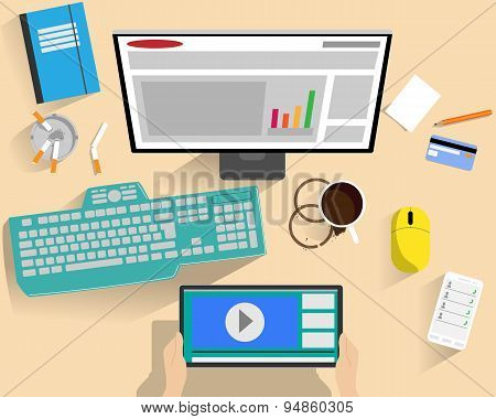 Analytics collects information about visiting the site. Vector illustration