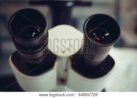 Microscope Eyepiece Closeup As Background
