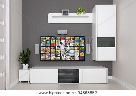Video On Demand Vod Service On Tv.