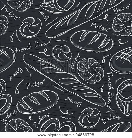 Black Blackboard With Different Breads