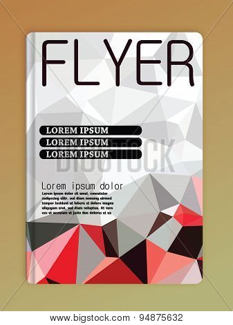 Brochure Design Template Abstract Circles Polygonal White And Red