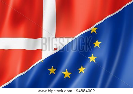 Denmark And Europe Flag