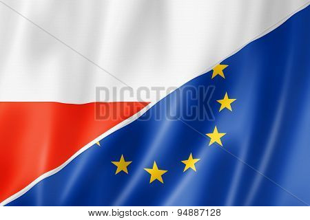 Poland And Europe Flag