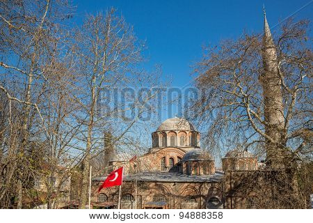 San Salvador de Cora church behind trees, Istanbul