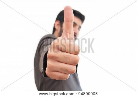 A Young Guy posting Thumb up Impression