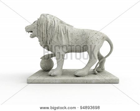 Marble Statue Of A Lion (left View)
