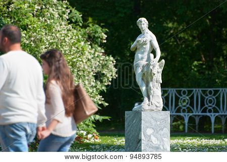 Tsarskoye Selo (Pushkin). Saint-Petersburg, Russia. The Zephyr Sculpture