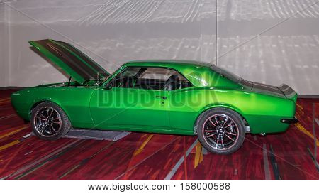LAS VEGAS NV/USA - OCTOBER 31 2016: Customized Chevrolet Camaro car at the Specialty Equipment Market Association (SEMA) 50th Anniversary auto trade show.