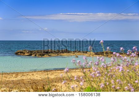 The most beautiful sandy beaches of Apulia. ITALY (SALENTO). From Torre Pali to Pescoluse the shore is made of a so fine white sand and washed by a so clear sea that it is called 'Maldive of Salento'.