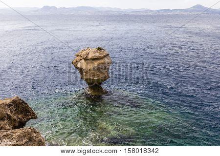 rocky cliffs of Melagavi cape near Loutraki, Corinthia