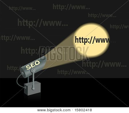 SEO-reflektor. Hledat optimalizace koncepce.