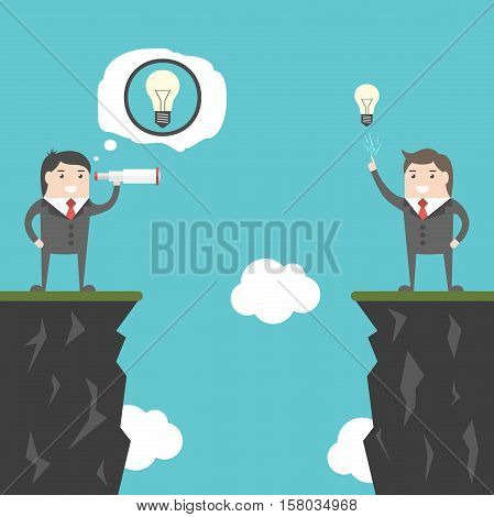 Businessman Spying On Idea