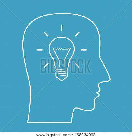 Head Outline With Lightbulb