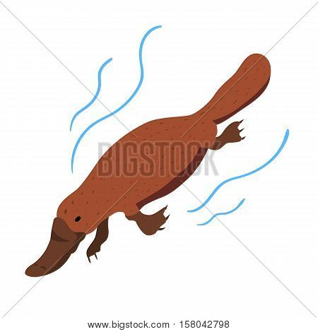 Vector illustration of Australian animal Platypus. Sign. Icon