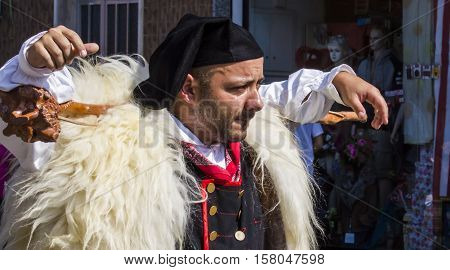SELARGIUS, ITALY - September 11, 2016: Former marriage Selargino - Sardinia - portrait of a man in traditional Sardinian costume