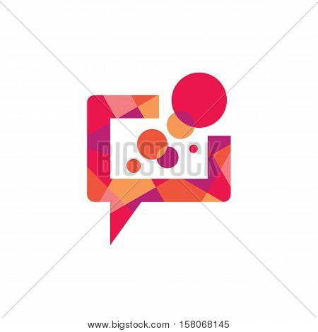 Message - vector logo template concept illustration. Speech bubble creative sign. Internet chat icon. Abstract mosaic. Geometric design element.