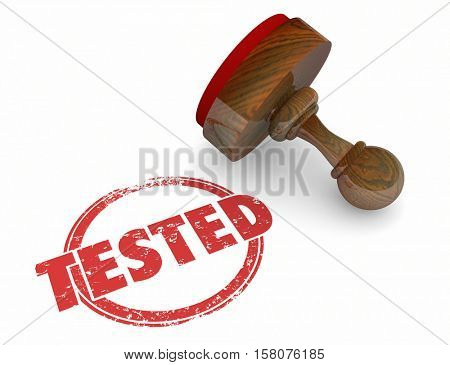 Tested Evaluation Stamp Inspected Passed Approved 3d Illustration