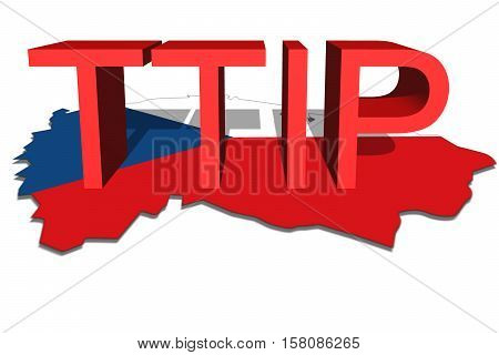 Ttip - Transatlantic Trade And Investment Partnership On Czech Republic Map Background