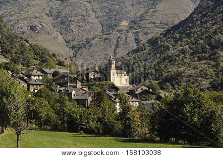 Lladros villaga in the Cardos Valley Pyrenees mountains Lleida Spain