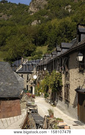 Village Begos Aran Valley Pyrennes mountain Lleida province Catalonia Spain