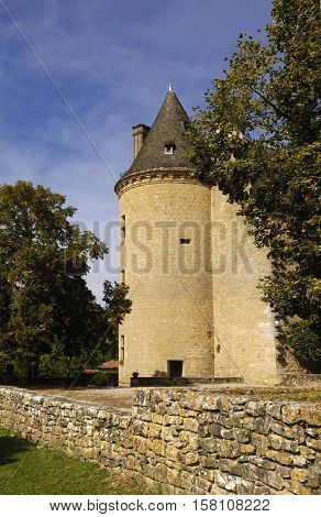 View of part of the Montal Castle in Lot; France