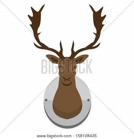 deer hed mounted to wall, vector hunting illustration