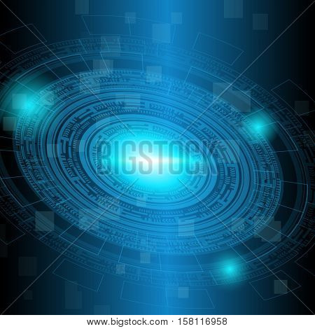 Abstract dark blue technology background, stock vector