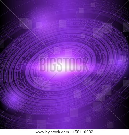 Abstract dark violet technology background, stock vector