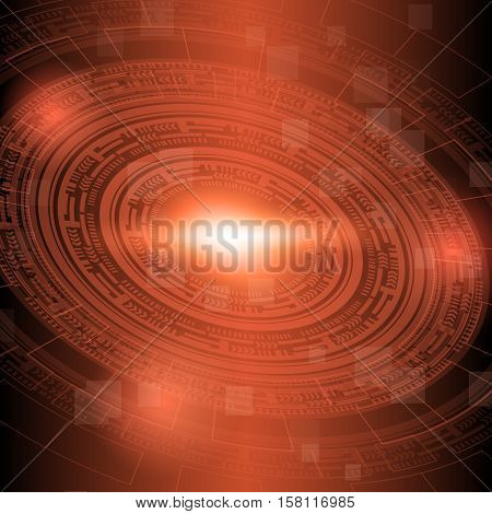 Abstract dark red technology background, stock vector