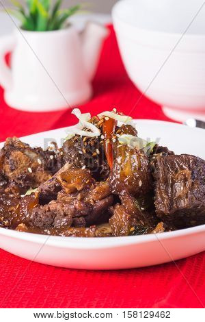 hot and spicy slow cooked korean beef stew