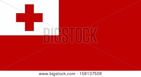 Official vector flag of Tonga . Kingdom of Tonga .