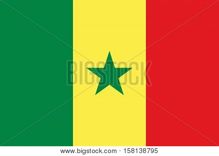 Official vector flag of Senegal . Republic of Senegal .