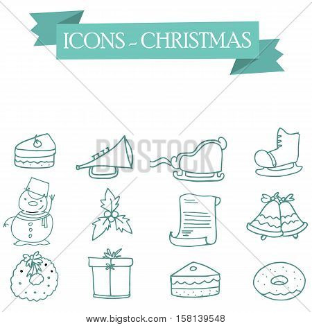 Icon of Christmas holiday collection stock vector art