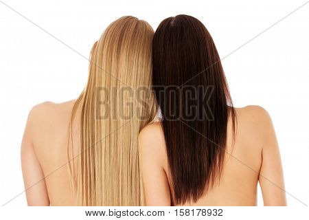 Long hair. Hairstyle. Hair salon. Woman with healthy hair.