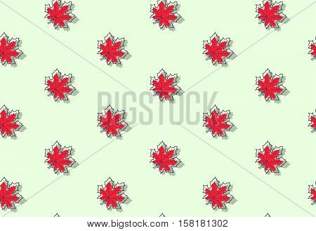 Seamless Pattern With Autumn Maple Leaves