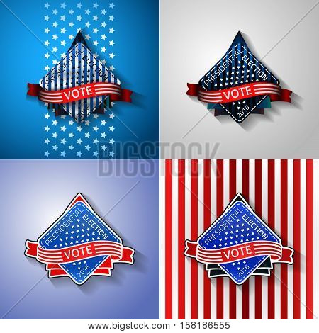 Usa Presidential Election Label Set.