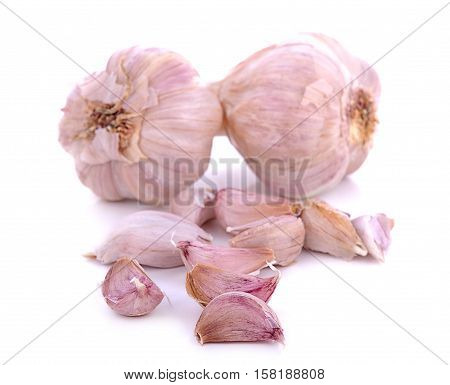 garlics onion, market,  isolated on white backgroung