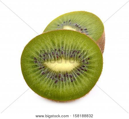green Kiwi fruit isolated on white background
