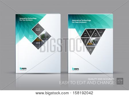 Business vector set. Brochure template layout, cover design annual report, magazine, flyer in A4 with rectangles, triangles, diagonal house window shape for real estate, business, building. Abstract.