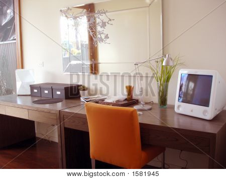 Home Office cadeira laranja